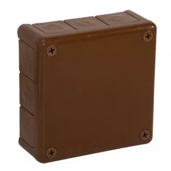 VIPLAST VP-51 Caja de derivación de superficie, 12 entradas de cable, marrón, IP55, 118x118x46mm