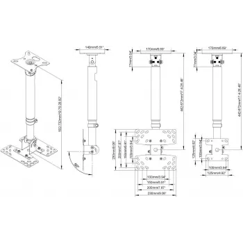 VISION Soporte de techo para pantallas - apto para pantallas de 32 a 50