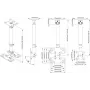 VISION Soporte de techo para pantallas - apto para pantallas de 32 a 50 inch con VESA hasta 200 x 200 - distancia del techo al centro de la pantalla de 430 a 730 mm - ajuste de inclinación
