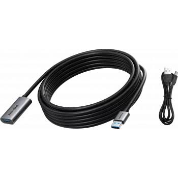 VISION TC 5MUSB3.0EXT+/BL Cable de extensión activo USB 3.0 de 5 m USB-A macho/hembra negro plata