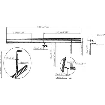 Vision VFM-MNU/P4X55 Kit de montaje para videowall de alta carga para 4 pantallas LCD de 50-55 pulgadas, vertical, pared/raíl, negro
