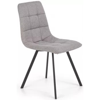 Visitor Chair V-CH-K/402-KR-POPIEL Grey Fabric Chrome-Plated Steel Stackable