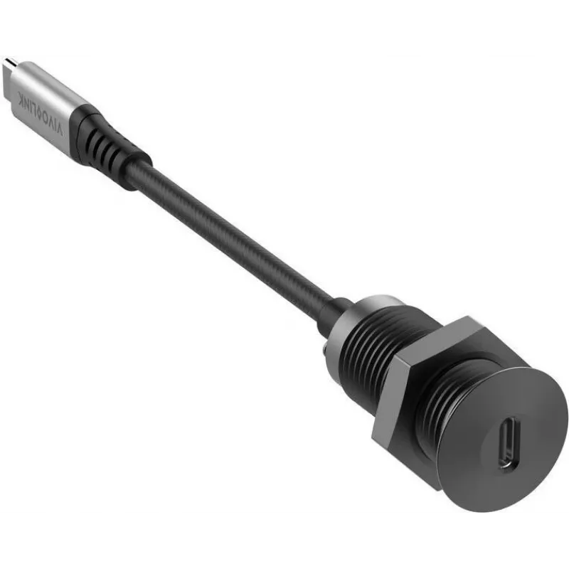 Vivolink Toma de mesa USB-C Negra con cable USB-C de 0,3 m