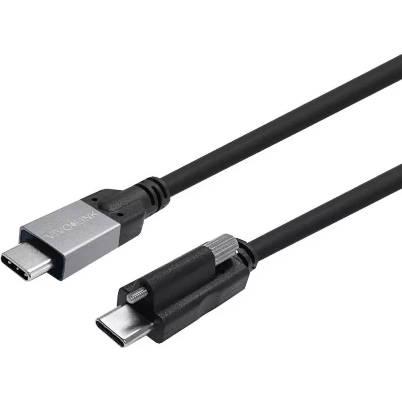 VIVOLINK Cable de USB-C con tornillo a USB-C 8m, probado Enterprise (PROUSBCMMS8)