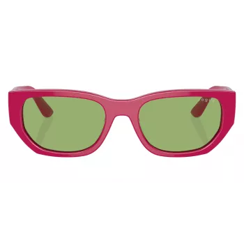 VOGUE Gafas de sol de mujer Butterfly VO5586S31602 - Montura rosa transparente, lentes gris oscuro, 53 mm de ancho de lente