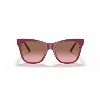 VOGUE Gafas de sol de mujer ojo de gato VO5428S299414 montura rosa transparente lentes marrones degradadas 51mm
