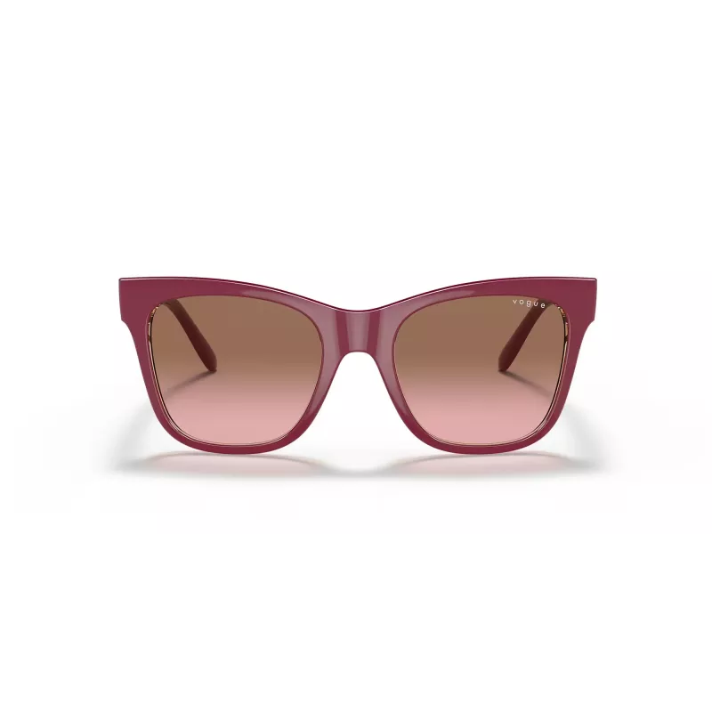 VOGUE Gafas de sol de mujer ojo de gato VO5428S299414 montura rosa transparente lentes marrones degradadas 51mm