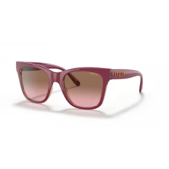 VOGUE Gafas de sol de mujer ojo de gato VO5428S299414 montura rosa transparente lentes marrones degradadas 51mm