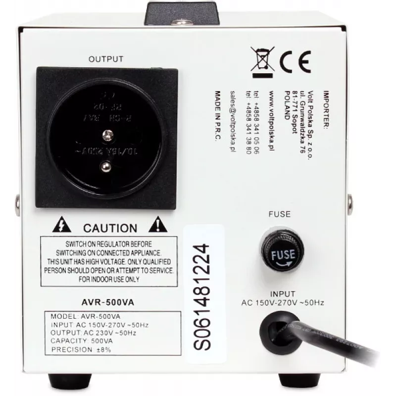 VOLT POLSKA AVR 500 Estabilizador de tensión 500VA