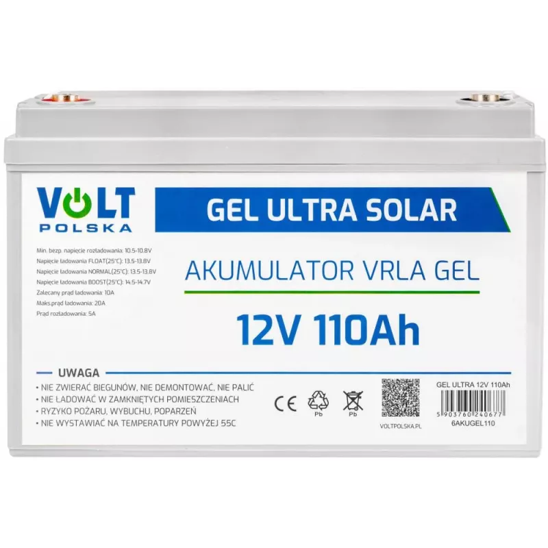 VOLT POLSKA GEL VPRO batería solar 12V 110Ah