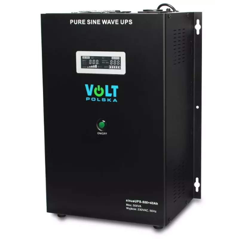 SAI interactivo VOLT POLSKA Sinus UPS 500, 500VA/300W, onda senoidal pura, batería externa 12V 40Ah
