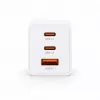 Cargador de pared Voltage GaN 67W, 2x USB-C y 1x USB-A, PD 3.0, QC 3.0, PPS, enchufe EU, blanco