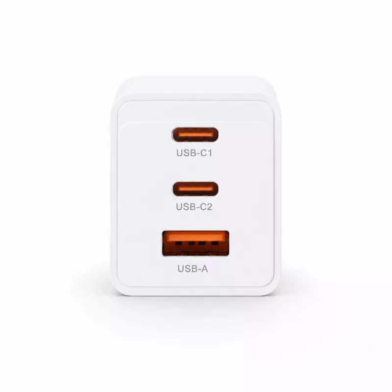Cargador de pared Voltage GaN 67W, 2x USB-C y 1x USB-A, PD 3.0, QC 3.0, PPS, enchufe EU, blanco