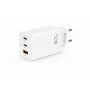 Cargador de pared Voltage GaN 67W, 2x USB-C y 1x USB-A, PD 3.0, QC 3.0, PPS, enchufe EU, blanco