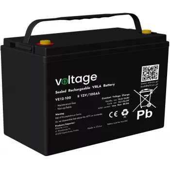 Batería VOLTAGE AGM 12V 100Ah VE12-100 (vida útil de 6-9 años)