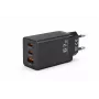 Voltage Cargador GaN 67W de pared, PD 3.0 / QC 3.0, 2x USB-C y 1x USB-A, enchufe EU, negro