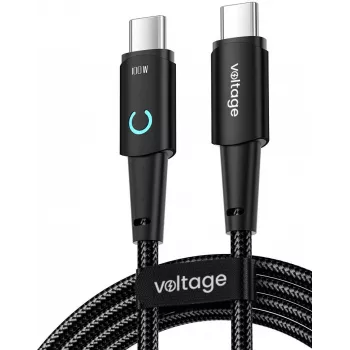 VOLTAGE PowerAngle Cable USB-C a USB-C 100W PD 1m Negro