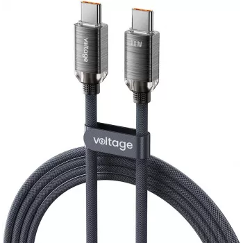 VOLTAGE PureCrystal Cable USB-C a USB-C PD 100W 1m negro