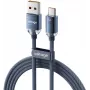 VOLTAGE PureCrystal Cable de carga rápida USB-A a USB-C 66W 1m Azul