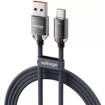 VOLTAGE PureCrystal Cable USB-A a USB-C 66W 1m Negro