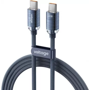 VOLTAGE PureCrystal Cable USB-C a USB-C 100W PD 2m azul