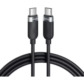 VOLTAGE VEKS100CC100BK cable USB-C a USB-C de silicona 100W PD 1m negro