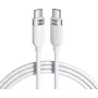 VOLTAGE VEKS100CC100WE cable USB-C a USB-C de silicona 100W PD 1m blanco