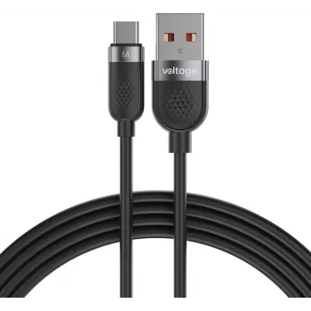 VOLTAGE VEKS66AC100BK Cable USB-A a USB-C de silicona 66W PD 100cm negro