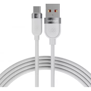 VOLTAGE VEKS66AC100WE Cable de carga rápida USB-A a USB-C de silicona 66W PD 1m blanco