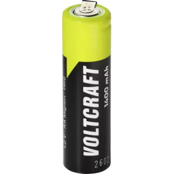 VOLTCRAFT Batería AA NiMH 1,2 V 1400 mAh con lengüeta de soldadura, alta corriente, Ready to Use VC-17666035