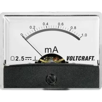 VOLTCRAFT AM-60X46/1MA/DC instrumento de medición analógico empotrable, corriente continua 0-1 mA, bobina móvil, 46x60 mm