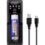 VOLTCRAFT CC1A cargador universal de pilas redondas para NiMH, Li-Ion, LiFePO4, NiCd - 1 posición de carga, alimentado por USB, compatible con AA, AAA, C, 10440, 14500, 16340