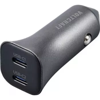 VOLTCRAFT CPS-40W/2 VC-RA401 cargador de coche USB 40 W 2x USB-C PD 3.0 plata-negro VC-15257660
