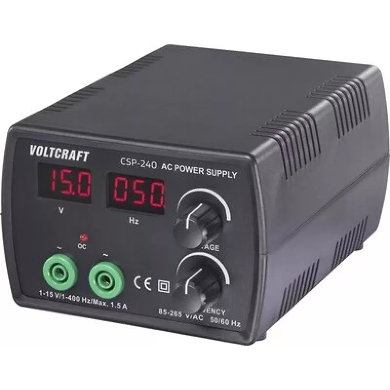 VOLTCRAFT CSP-240 fuente de alimentación de laboratorio, tensión alterna ajustable 1 - 15 V/AC, máx. 1,5 A, 22,5 W, control de frecuencia, 1 salida VC-17192765