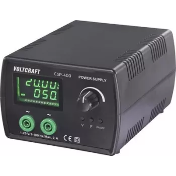 VOLTCRAFT CSP-400 fuente de alimentación de laboratorio AC, ajustable 1-20 V/AC, 1-2 A, 40 W, funcionamiento con red y batería, 1 salida VC-17192785