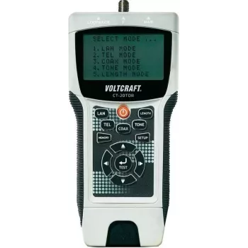 Voltcraft CT-20TDR Comprobador de cables TDR con medición de longitud, Wiremap, generador de tonos para cables UTP/STP LAN, coaxiales y telefónicos