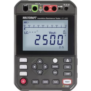 VOLTCRAFT ET-400 Comprobador de aislamiento 250 V, 500 V, 1000 V, 2500 V hasta 2,5 TΩ (VC-17072210)
