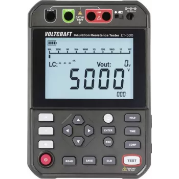 VOLTCRAFT ET-500 comprobador de aislamiento 250 V, 500 V, 1000 V, 2500 V, 5000 V 5,0 TΩ (VC-17072215)