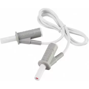 VOLTCRAFT cable de medición de seguridad altamente flexible [conector de láminas de 4 mm - conector de láminas de 4 mm] 0,75 m blanco MSB-501 10 A (VC-8063515)