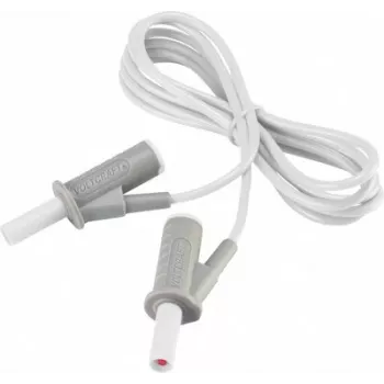 VOLTCRAFT Cable de medición de seguridad altamente flexible [conector de láminas de 4 mm - conector de láminas de 4 mm] 1,5 m Blanco MSB-501 10 A (VC-8063555)