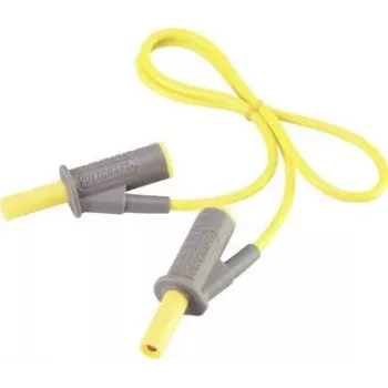 VOLTCRAFT Cable de medición de seguridad altamente flexible conector de láminas de 4 mm a conector de láminas de 4 mm 0,5 m Amarillo MSB-501 10 A VC-8063450