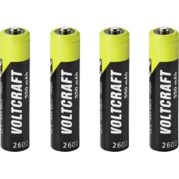 VOLTCRAFT batería Micro (AAA) NiMH 550 mAh 1,2 V Ready to Use, pack de 4 (VC-17275405)