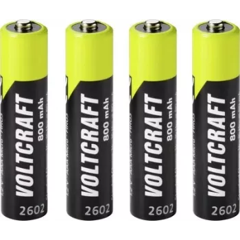 VOLTCRAFT pila Micro (AAA) NiMH 800 mAh 1,2 V Ready to Use, pack de 4 (VC-17275415)
