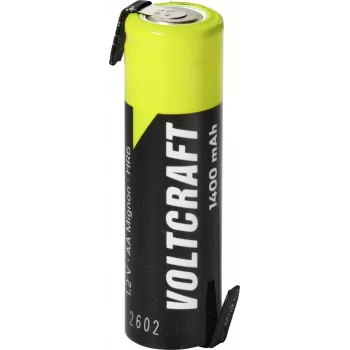 VOLTCRAFT Batería Mignon AA NiMH 1,2 V 1400 mAh High-Current con lengüeta de soldadura en Z, Ready to Use (1 ud.) VC-17666040