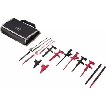 VOLTCRAFT MLSet-100 Juego de cables de medición con bananas apilables de 4 mm, pinzas de cocodrilo, puntas de prueba, tomas de 4 mm, 1,2 m, rojo/negro VC-18652745