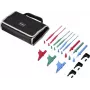 VOLTCRAFT MLSet-140 set de cables de medición, conectores apilables de 4 mm, 1,5 m, rojo/azul/verde, con pinzas de cocodrilo y puntas de prueba VC-18652740