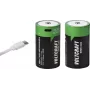 VOLTCRAFT Pila de Li-Ion Mono (D) 6000 mAh 1,5 V, pack de 2 con función de carga USB-C (VC-17275580)