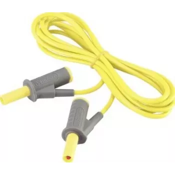 VOLTCRAFT MSB-501 cable de medición de seguridad, banana apilable de 4 mm a igual, 2 m, amarillo, CAT III 1000 V / CAT IV 600 V, 16 A VC-8063480