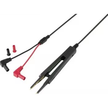 VOLTCRAFT MSL-503-2 Set de cables de medición, conector de seguridad de 4 mm a conector de seguridad de 4 mm, 39 cm, 10 A, 1000 V, CAT III/IV, Negro/Rojo, 2 cables VC-18654460