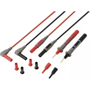 VOLTCRAFT MSL-820 cables de medición de PVC Premium, contactos dorados, 1,2 m, 1 par (rojo/negro) VC-17312685